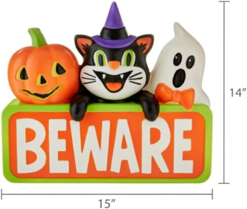 Light-Up “Beware" Blow Mold Sign – Orange & Black in Saudi Arabia