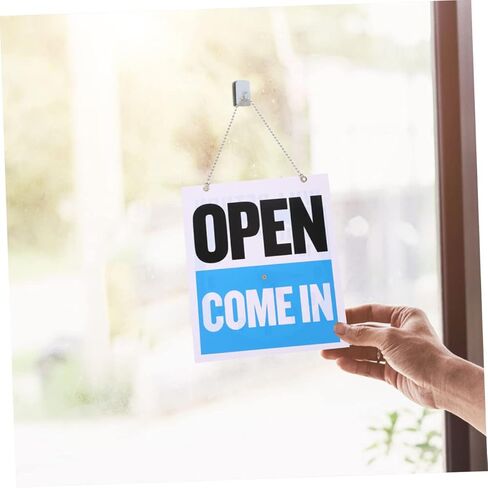 2pcs Will Return Sign Clock Double-Sided Wall Sign for Business Restaurants and Shops Printing Suction Cup for Easy Hanging Decorative PVC Pendant Clock for Open and Closed Hours in Saudi Arabia