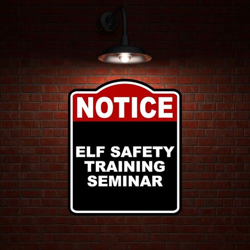 ندوة التدريب على السلامة ELF إشعار علامة مركبة من الألومنيوم باللون الأحمر والأسود مقاس 15 × 18 بوصة in Kuwait