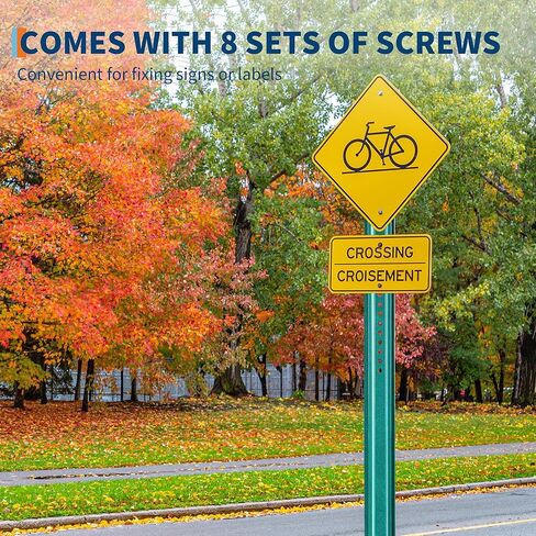 6FT Sign Post, 1 Pack U-Channel Sign Post with Pre-Drilled Holes, Steel Fence for Gardens, Farms, Parking Lots & Traffic Control, Rust-Resistant, Heavy Duty, Easy to Install, Green in Kuwait