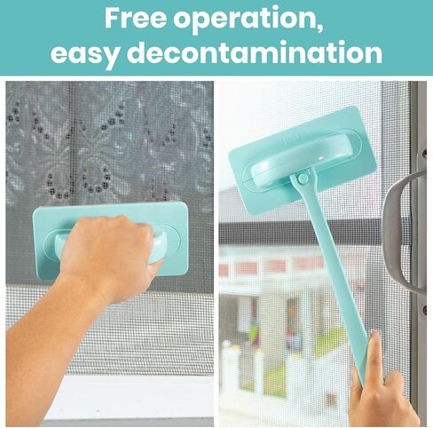 Window Screen Cleaner & Track Cleaning Kit – Mesh Screen Cleaning Brush + 3 Groove Brushes & 6 Replacement Cleaning Cloths – 14.8″ Detachable Long-Reach Handle, Wet & Dry Dual-Use in Kuwait