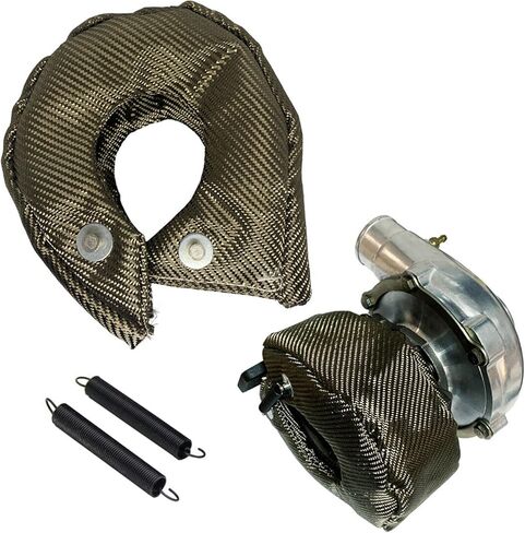 غطاء شاحن درع حراري من ألياف الكربون T3 Turbo لـ T25 T28 GT25 GT28 GT30 GT32 GT35 CT26 مع نوابض قفل، غطاء شاحن توربو كربوني حاجز درع حراري من الألياف بطانية توربو شاحن توربيني in Kuwait
