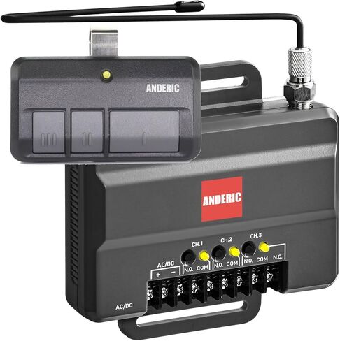 Anderic 850LM Universal Gate and Garage Door Opener Receiver, Remote, & Power Supply Kit - Compatible with Liftmaster Gate Door Openers and Commercial Garage Doors - Works All Brands | RR850LM in Kuwait