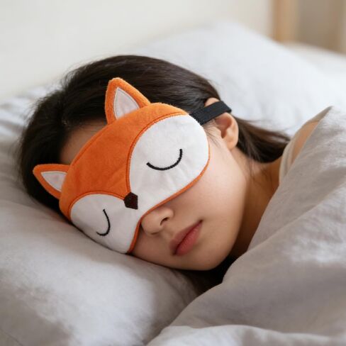 Cute Fox Sleep Eye Mask, Funny Fox Sleep Mask Plush for Men Women, Light Blocking Eye Cover for Travel, Party & Cosplay in Saudi Arabia