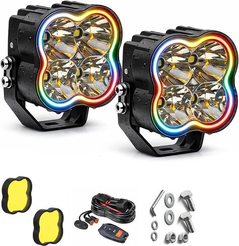 Ybyz-72w 6.5 بوصة LED Lights ، 7200lumens Triple Row Spot/Flood Beam ، مصابيح المصد الأمامية للشاحنات ، سيارات الدفع الرباعي ، سيارات الدفع الرباعي ، على الطرق الوعرة ، عبوة 2 (ضمان لمدة عامين) in Saudi Arabia