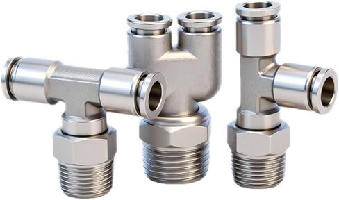 304 Stainless Steel Pneumatic Quick Connector PB8-02 Air Pipe PX6-01/PD Tee 1Pcs(不锈钢PB4-02) in Kuwait