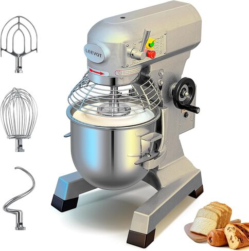 خلاط طعام تجاري 30 كيو تي، 1250 وات خلاط تجاري 3 سرعات قابل للتعديل مع وظيفة التوقيت، خلاط عجين صناعي مع وعاء من الفولاذ المقاوم للصدأ لمخبز البيتزا (ترقية) in Kuwait