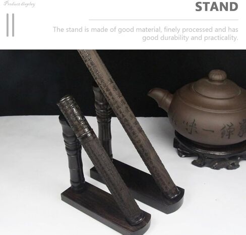 Wakauto Ebony Wood Flute Display Stand Wooden Clarinet Holder Table Organizer Desktop Rack for Wind Instrument Storage and Presentation in Saudi Arabia