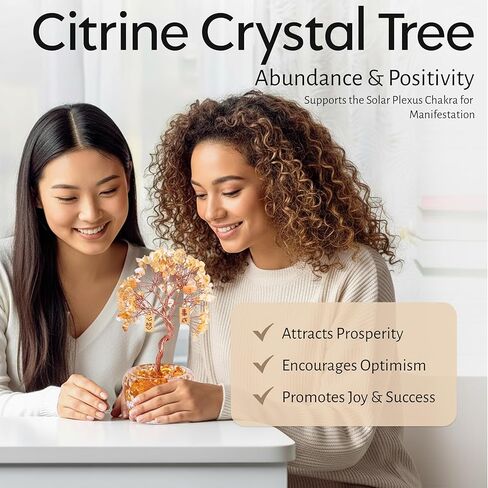 زخرفة كريستال السترين شجرة الأحجار الكريمة المصنوعة يدويًا لديكور المكتب، شجرة المال فنغ شوي تجذب الثروة والطاقة الإيجابية. هدية مدروسة للنساء والرجال in Kuwait