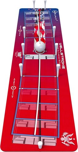 Wellputt Wellstroke 12° Stars and Stripes وضع حصيرة للاعبي الغولف الذين يستخدمون اليد اليمنى | قم بتحسين ضربتك مع أداة تدريب الجولف الوطنية هذه | 31.9 بوصة طول × 7.7 بوصة عرض in Kuwait