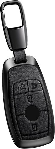 غطاء مفتاح Fob Cover Leather Carn المتوافق مع C e s g cla cls clk glc ml gle gls sl sl slr amg button button keys protector (d4-brown) in Kuwait