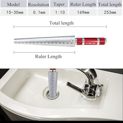 Feeler Ruler Aperture Welding Feeler Gauge, Stainless Steel Conical Taper Gauge Inner Diameter Inspection Measurement Tool 3-15mm for Industrial, Taper Welding Gauge Test Ulnar in Saudi Arabia