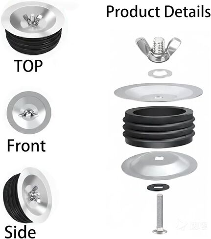 غطاء تنظيف المجاري مقاس 3 بوصات، سدادة اختبار ميكانيكية قابلة للتوسيع مع صامولة الجناح، سدادة تصريف مطاطية شديدة التحمل متوافقة مع الأنابيب البلاستيكية والمغاسل وحمامات السباحة، غطاء مانع تسرب أنابيب الصرف الصحي مقاس 3 بوصات in Kuwait