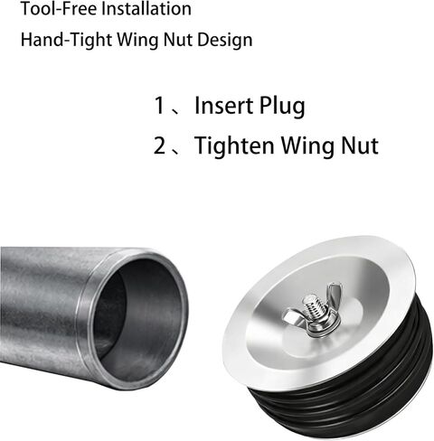 غطاء تنظيف المجاري مقاس 3 بوصات، سدادة اختبار ميكانيكية قابلة للتوسيع مع صامولة الجناح، سدادة تصريف مطاطية شديدة التحمل متوافقة مع الأنابيب البلاستيكية والمغاسل وحمامات السباحة، غطاء مانع تسرب أنابيب الصرف الصحي مقاس 3 بوصات in Kuwait