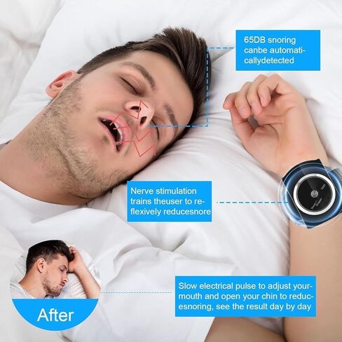 Anti Snoring Wristband Device, Anti Snore Wrist Aid with 7-Speed Intensity Adjustment, Effective Snoring Prevention & Sleep Aid, Improve Nighttime Sleeping for Men & Women in Kuwait