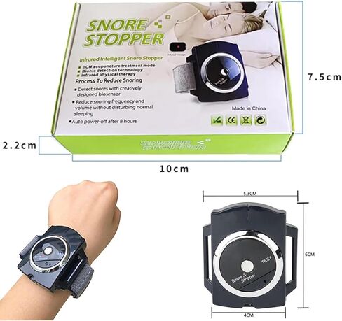 Anti Snoring Wristband Device, Anti Snore Wrist Aid with 7-Speed Intensity Adjustment, Effective Snoring Prevention & Sleep Aid, Improve Nighttime Sleeping for Men & Women in Kuwait