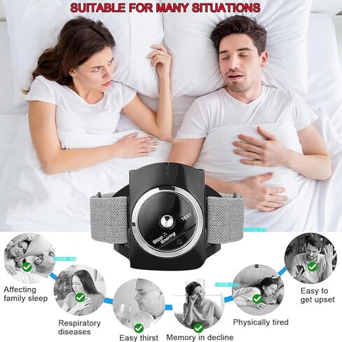 Anti Snoring Wristband Device, Anti Snore Wrist Aid with 7-Speed Intensity Adjustment, Effective Snoring Prevention & Sleep Aid, Improve Nighttime Sleeping for Men & Women in Kuwait