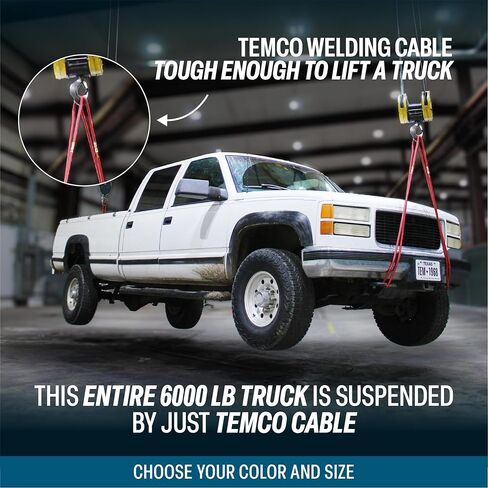 TEMCo 4/0 Gauge AWG 10 Ft Black + 10 Ft Red Flexible Pure Copper Made in USA Welding Cable Battery Wire - Heavy Duty Solar, Inverter, Car, RV, Truck in Saudi Arabia