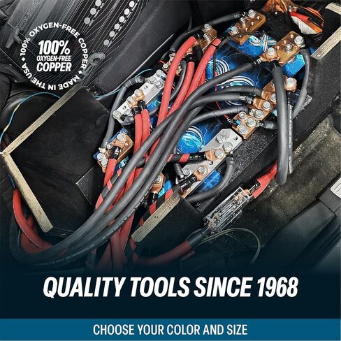 TEMCo 4/0 Gauge AWG 10 Ft Black + 10 Ft Red Flexible Pure Copper Made in USA Welding Cable Battery Wire - Heavy Duty Solar, Inverter, Car, RV, Truck in Saudi Arabia