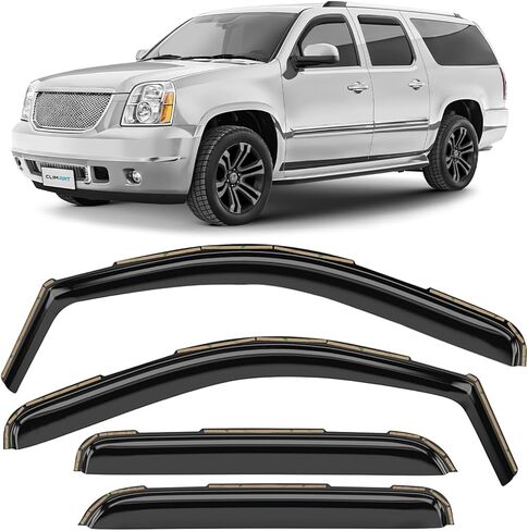 Clim Art in-channel حراس المطر المتين بشكل لا يصدق لـ GMC Yukon XL 1500 2007-2014 ، انحرافات النافذة الأصلية ، وقنوات نافذة التهوية ، تنحرف التهوية ، 4 أجهزة كمبيوتر. - 607181 in Kuwait