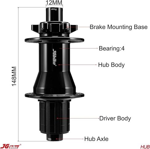 مجموعة عجلات الدراجة الجبلية JGbike M30، 32H 57T 114POE، صمام بريستا، جاهز بدون أنبوب - خلفي 29 بوصة 148 * 12 مم HG سائق in Kuwait