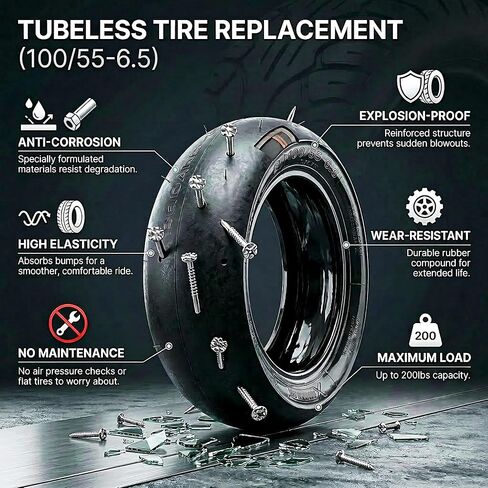 11 Inch 100/55-6.5 Jelly Gel Self-Repairing Tire for Electric Scooter 90/65-6.5 100/65-6.5 Anti Puncture Tubeless Tyre in Saudi Arabia