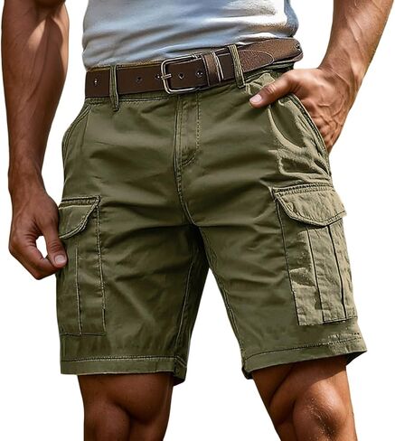 Tactical Shorts for Men Elastic Waist Cargo Shorts Stretch Outdoor Lightweight Casual Hiking Pants with Pockets in Saudi Arabia