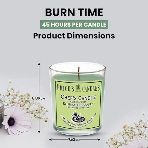 Price's Candles Set of 3 Jar Candles | Fresh Air Range Bundle with Up to 135 Hours Combined Burn Time | Odour Eliminator Candle Bundle Including (Chef's) in Saudi Arabia