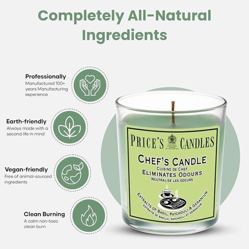 Price's Candles Set of 3 Jar Candles | Fresh Air Range Bundle with Up to 135 Hours Combined Burn Time | Odour Eliminator Candle Bundle Including (Chef's) in Saudi Arabia