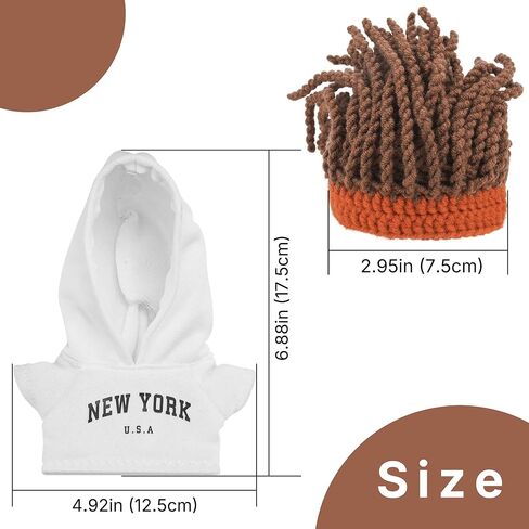 Streetwear Set Compatible with Eilik Robot, New York Hoodie and Dreadlock Beanie Outfits, Urban Style Cloth Accessory (White) in Kuwait
