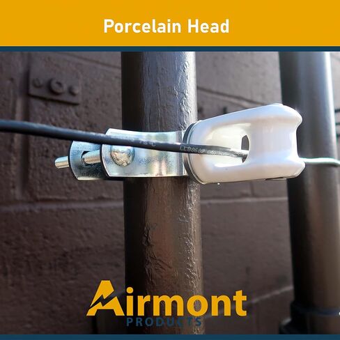 AP-10921، حامل أسلاك من البورسلين شديد التحمل وقابل للتعديل، سرج من الفولاذ المقوى، مشبك فولاذي قابل للتعديل يناسب أي أنبوب أو عمود، رأس سيراميك للكابلات أو الأسلاك كعازل in Kuwait