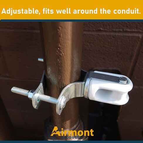 AP-10921، حامل أسلاك من البورسلين شديد التحمل وقابل للتعديل، سرج من الفولاذ المقوى، مشبك فولاذي قابل للتعديل يناسب أي أنبوب أو عمود، رأس سيراميك للكابلات أو الأسلاك كعازل in Kuwait