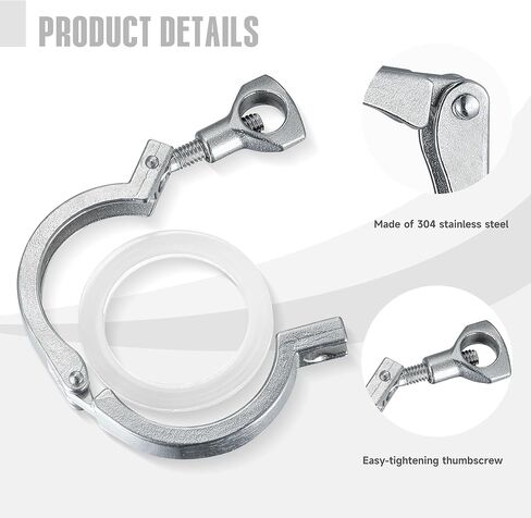 الفولاذ المقاوم للصدأ 304 المشبك الصحي دبوس واحد ثلاثي المشابك البرسيم مع حشوات السيليكون (أنبوب OD: 6 ") in Kuwait