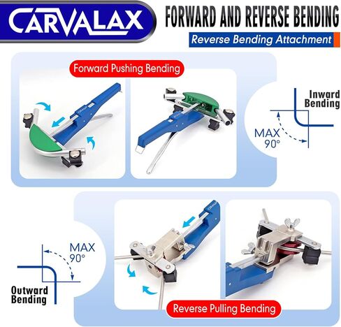 مجموعة أدوات ثني أنبوب السقاطة CARVALAX 90 درجة - 7 رؤوس ألومنيوم مرمزة بالألوان لأنابيب 1/4 بوصة إلى 7/8 بوصة، ومحولات الانحناء العكسي وصندوق الأدوات المحمول، وقاطع الأنابيب وإزالة الأزيز لإصلاح التدفئة والتهوية وتكييف الهواء/التدفئة (أزرق) in Kuwait