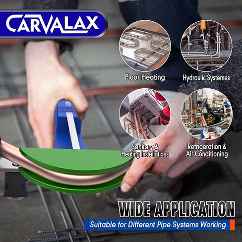 مجموعة أدوات ثني أنبوب السقاطة CARVALAX 90 درجة - 7 رؤوس ألومنيوم مرمزة بالألوان لأنابيب 1/4 بوصة إلى 7/8 بوصة، ومحولات الانحناء العكسي وصندوق الأدوات المحمول، وقاطع الأنابيب وإزالة الأزيز لإصلاح التدفئة والتهوية وتكييف الهواء/التدفئة (أزرق) in Kuwait