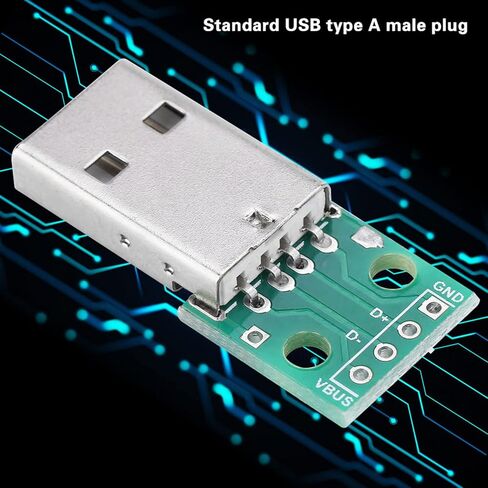 10 قطعة لوحة القطع USB، اكتب منفذ USB صغير بمقبس ذكر، لوحة القطع 4 دبوس 2.54 مم in Kuwait