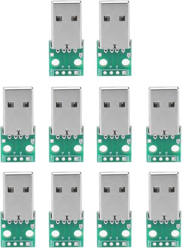 10 قطعة لوحة القطع USB، اكتب منفذ USB صغير بمقبس ذكر، لوحة القطع 4 دبوس 2.54 مم in Kuwait