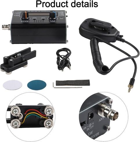 جهاز إرسال واستقبال 5W USDX QRP HF لجميع الأوضاع SSB CW AM FM مع موصل BNC لنطاقات 15M 20M 40M، وحدة فك ترميز CW ودعم المفاتيح، هيكل من الألومنيوم الأسود، 80x40x100 مم، مجموعة واحدة in Kuwait