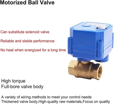 1PCS DN8-DN25 Ball Valve Brass 2-Way 2/3-wire Actuator with Manual Switch AC220V DC24V DC12V ADC9-24V(1/2",ADC9-24V_CR01) in Kuwait