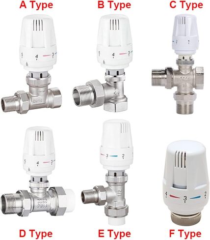 PPR Hot Melt Radiator Temperature Control Valve Straight/Angle Type/Three-Way Actuator Thermostat Temperature Heater Control(1-1/4",D Type) in Kuwait