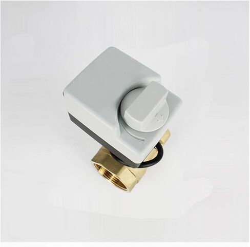 1 قطعة DN15 DN20 DN25 DN32 DN40 صمام كروي نحاسي 3-سلك ثنائي التحكم المحرك AC220V 3-way/2-way مع مفتاح يدوي (1 "، 220VAC_3 Way) in Kuwait
