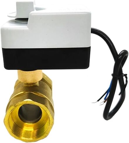 1 قطعة DN15 DN20 DN25 DN32 DN40 صمام كروي نحاسي 3-سلك ثنائي التحكم المحرك AC220V 3-way/2-way مع مفتاح يدوي (1 "، 220VAC_3 Way) in Kuwait