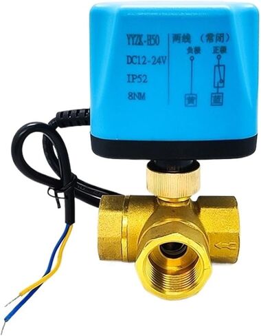 1PCS 3/4" Brass Ball Valve Two Lines Three Normally Closed Normally Open 220V 24V 12V On-Off Valve Water Valve(DC12V_Normally Closed) in Kuwait