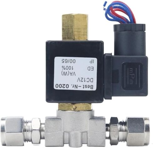 Normally Open Stainless Steel SS 304 2-Way Solenoid Valve DN8 for Oil Water Air Gas Pipe Fitting AC220V/110V DC12V/24V(with K34mm,AC110V) in Saudi Arabia