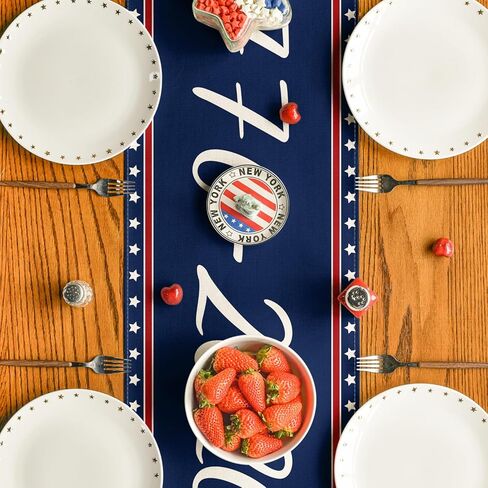 Artoid Mode United States America 250th Flag Table Runner, with Honor and Respect Patriotic Kitchen Dining Table Decoration for Home Party Decor 13x72 Inch in Saudi Arabia
