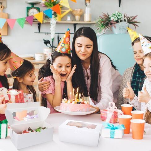 30 قطعة من صناديق المخبوزات البيضاء مع نافذة مقاس 9x4x3.5 بوصة لصناديق الكعك والحلويات والكعك والدونات والحلويات والمعجنات، مثالية لحفلات الزفاف والحفلات والهدايا in Kuwait