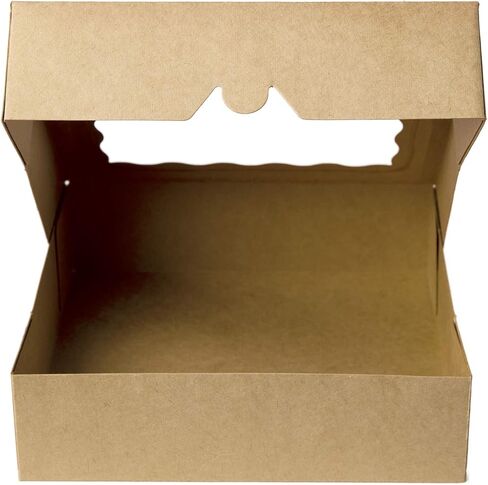 ONE MORE 9inch Brown Cookie Bakery Boxes,Large Pie Boxes with PVC Window Natural Disposable box 9x9x2.5,Pack of 12 in Saudi Arabia