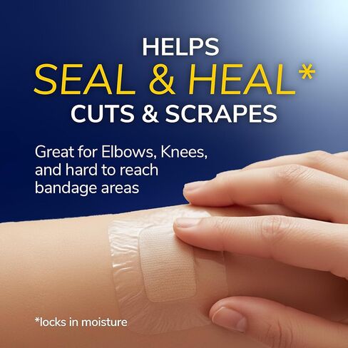 Dr. Scholl’s Cuts & Scrapes Flexible Adhesive Waterproof Large Seal & Heal Bandages, First Aid and Wound Care Medical Supplies, Medical-Grade Hydrogel Locks in Moisture to Promote Healing, 16 Count in Saudi Arabia