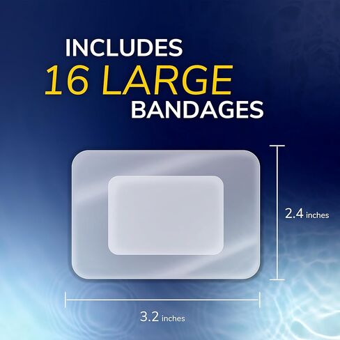 Dr. Scholl’s Cuts & Scrapes Flexible Adhesive Waterproof Large Seal & Heal Bandages, First Aid and Wound Care Medical Supplies, Medical-Grade Hydrogel Locks in Moisture to Promote Healing, 16 Count in Saudi Arabia