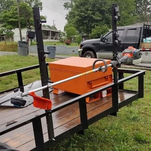 KUAFU 3 Place Trimmer Rack Weed Eater Racks Compatible with Landscape Enclosed Truck and Trailer w/Lock Steel Lockable in Saudi Arabia